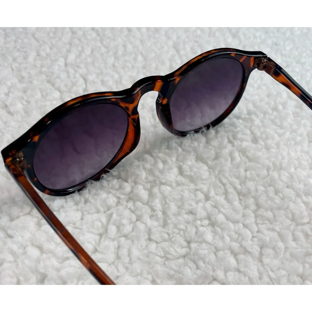 Tortoise Shell Sunglasses with Purple Lenses - Picture 7 of 16